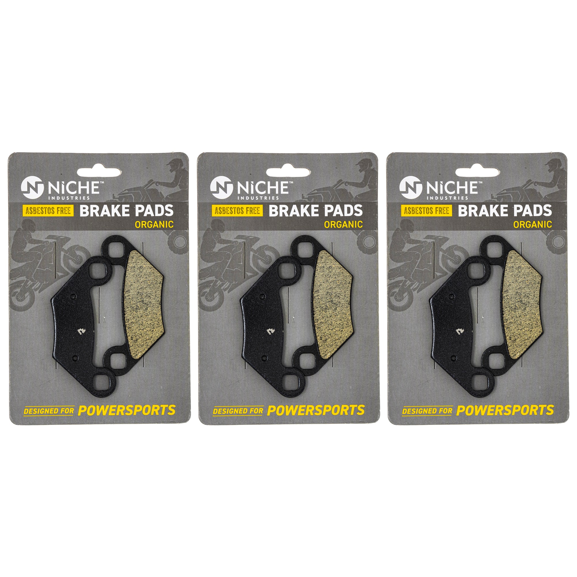 Brake Pad Set (Front & Rear) 3-Pack for Polaris Sportsman 2203628 2204088 2205606 1911279 NICHE 519-KPA2276D