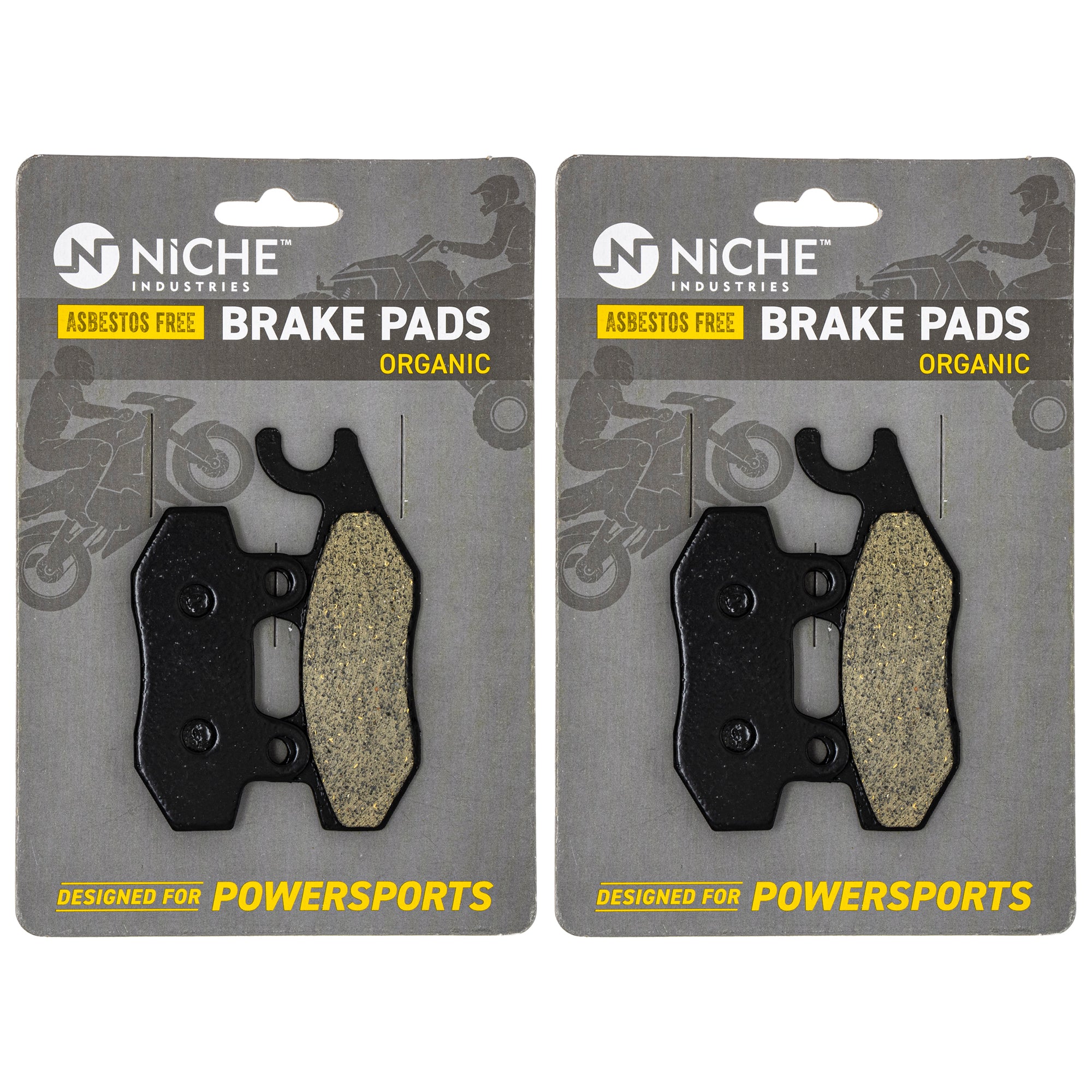 Rear Right Organic Brake Pad Set 2-Pack for Yamaha Suzuki Kawasaki BRP Can-Am Ski-Doo NICHE 519-KPA2289D