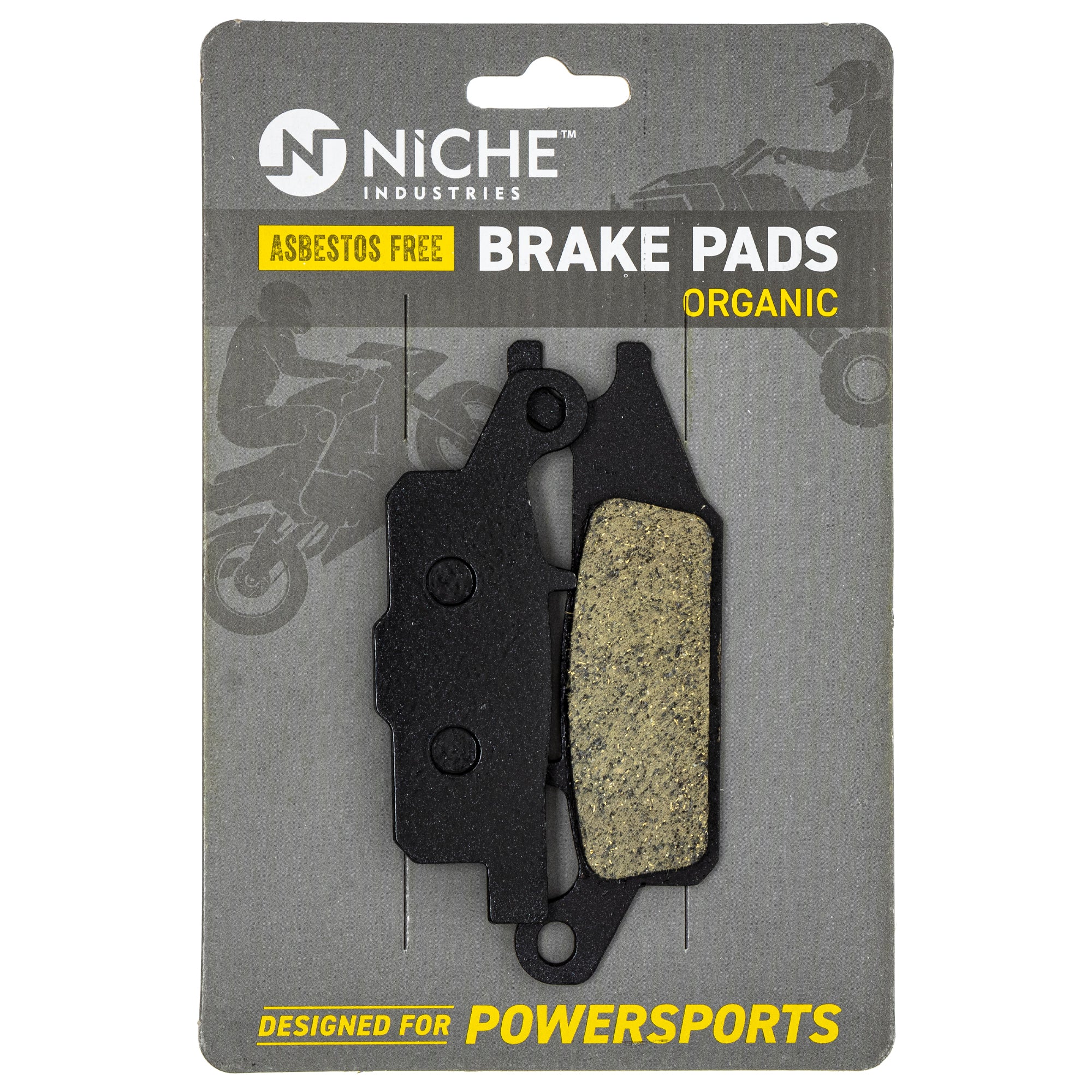 Rear Left Organic Brake Pad Set for Yamaha Grizzly 3B4-W0046-00-00 NICHE 519-KPA2213D