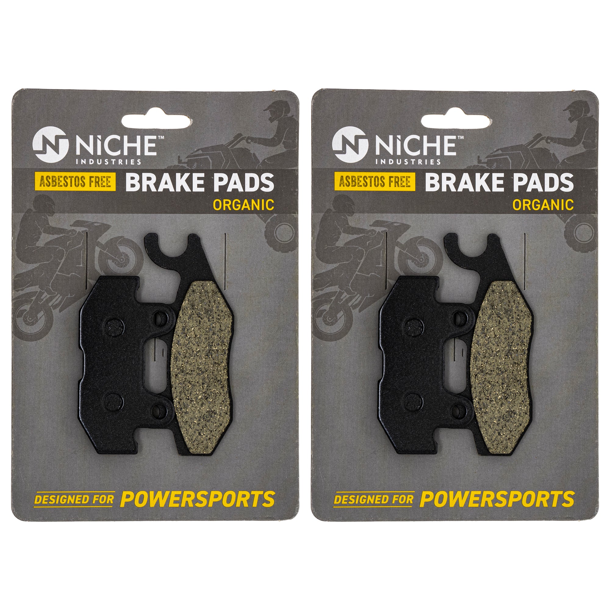 Rear Left Organic Brake Pad Set 2-Pack for zOTHER Yamaha Wolverine Viking 1XD-25806-00-00 NICHE 519-KPA2324D