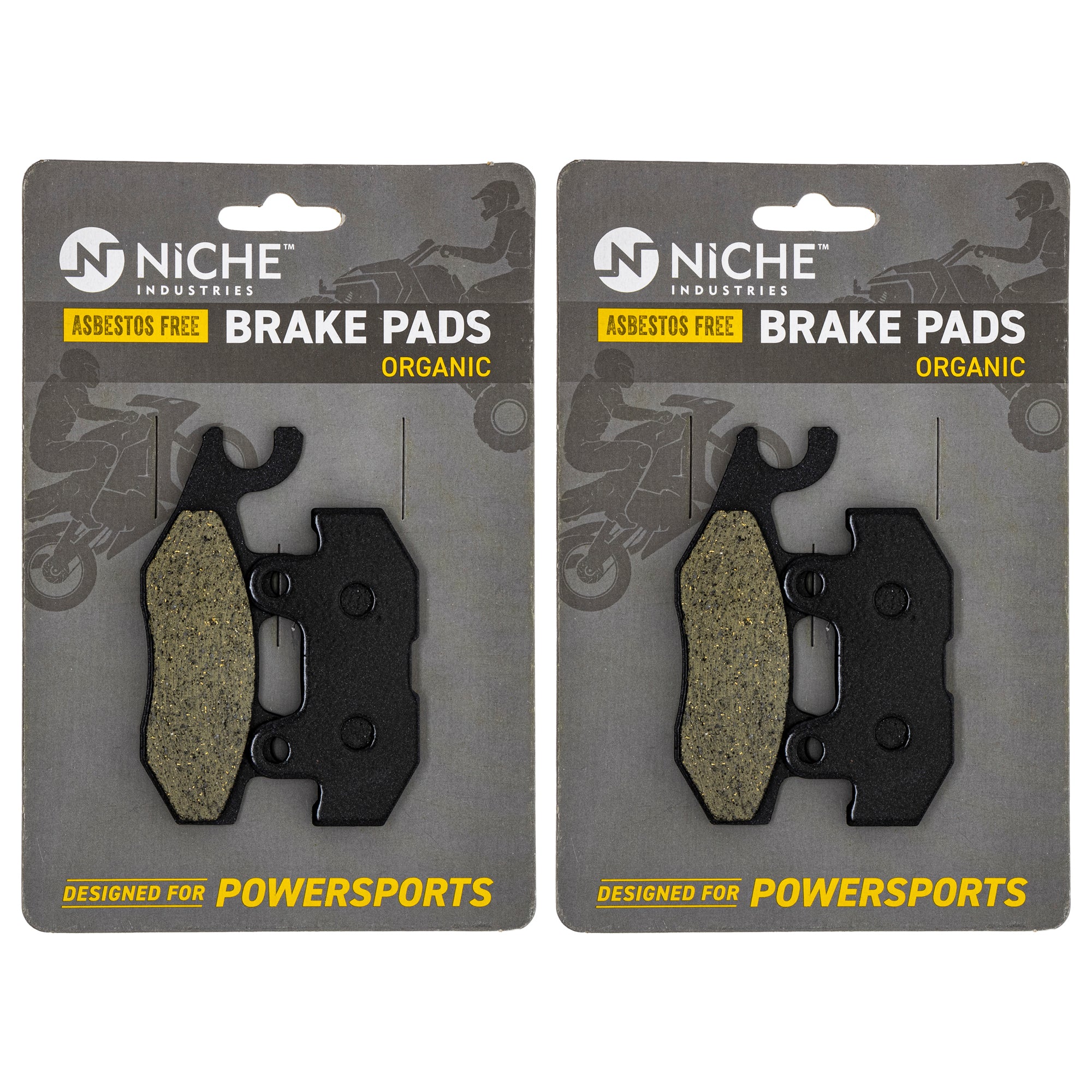 Rear Right Organic Brake Pad Set 2-Pack for zOTHER Yamaha Wolverine Viking 1XD-25806-10-00 NICHE 519-KPA2325D