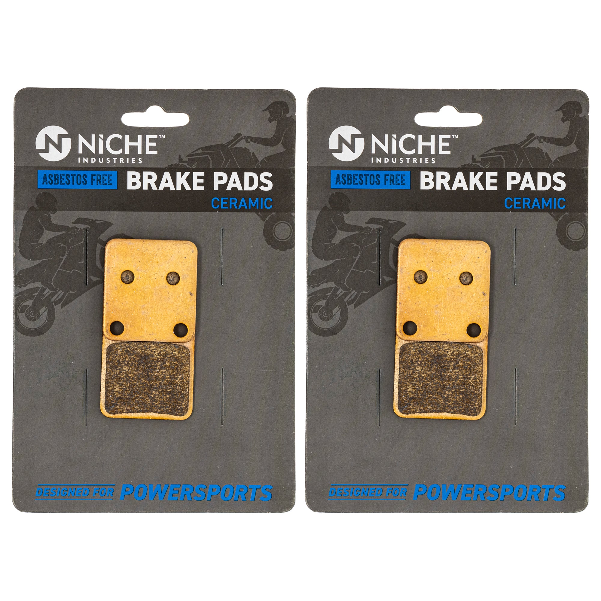 Front Ceramic Brake Pad Set 2-Pack for zOTHER Yamaha Suzuki Polaris Kawasaki Wolverine NICHE 519-KPA2329D