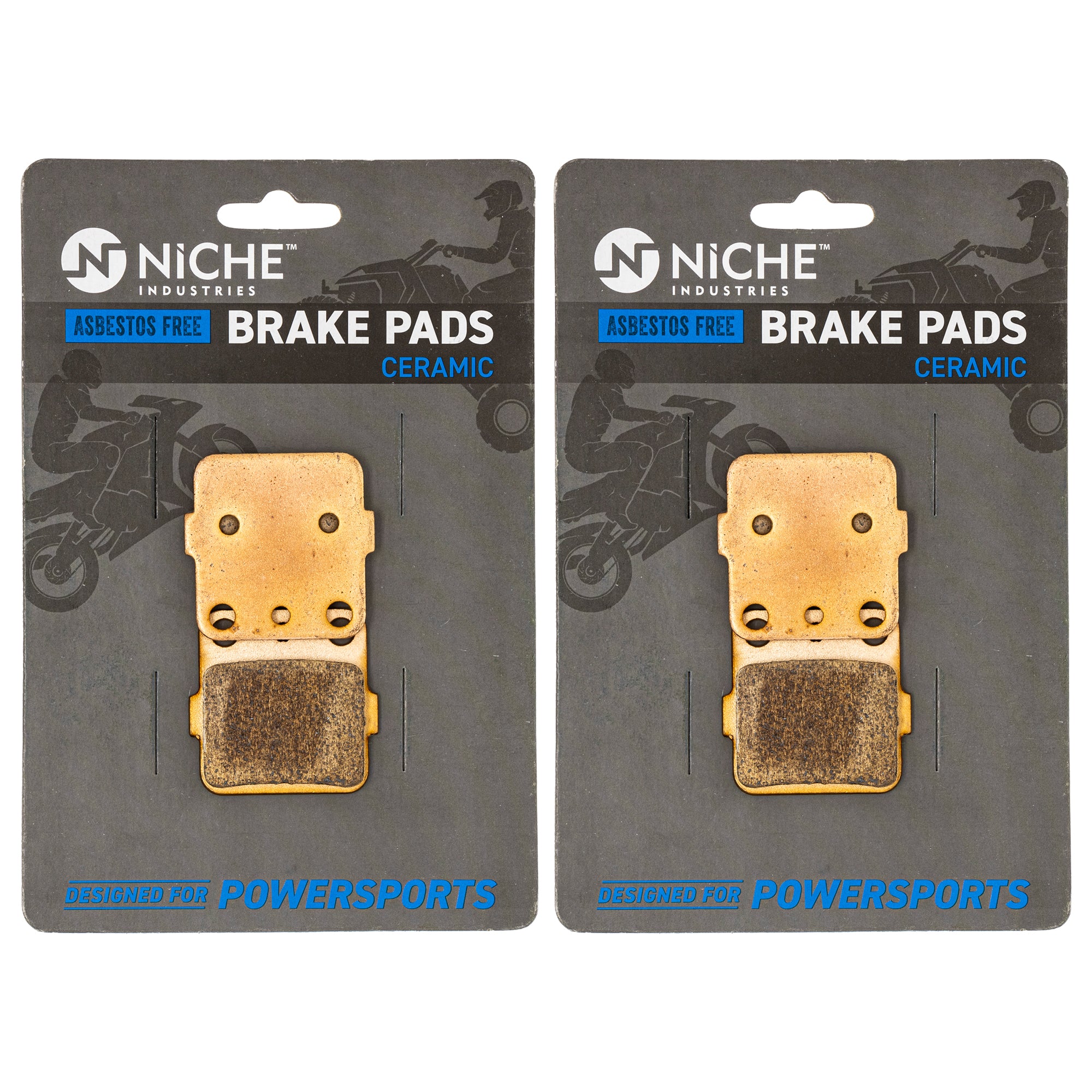 Front Ceramic Brake Pad Set 2-Pack for zOTHER Yamaha Suzuki Kawasaki Honda Arctic Cat NICHE 519-KPA2320D