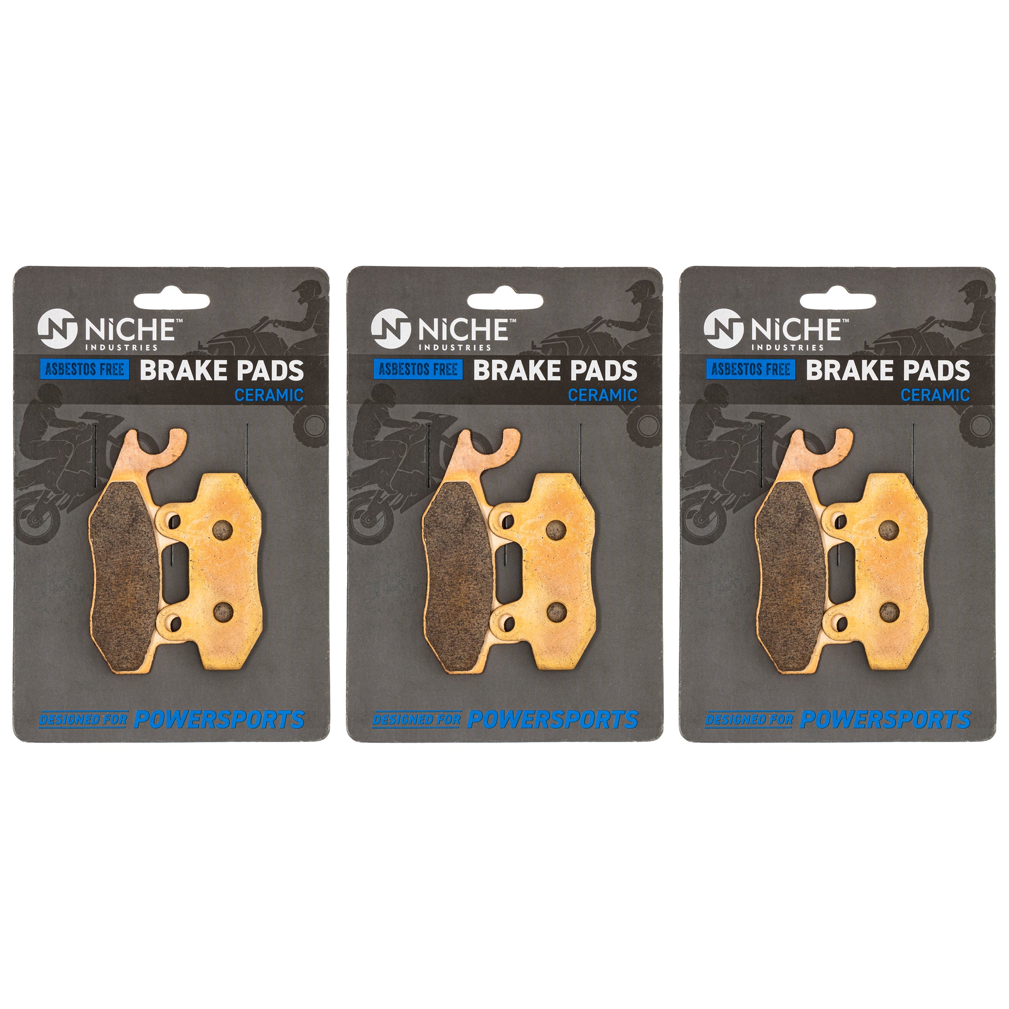 Rear Right Ceramic Brake Pad Set 3-Pack for zOTHER Yamaha Suzuki Kawasaki BRP Can-Am NICHE 519-KPA2321D