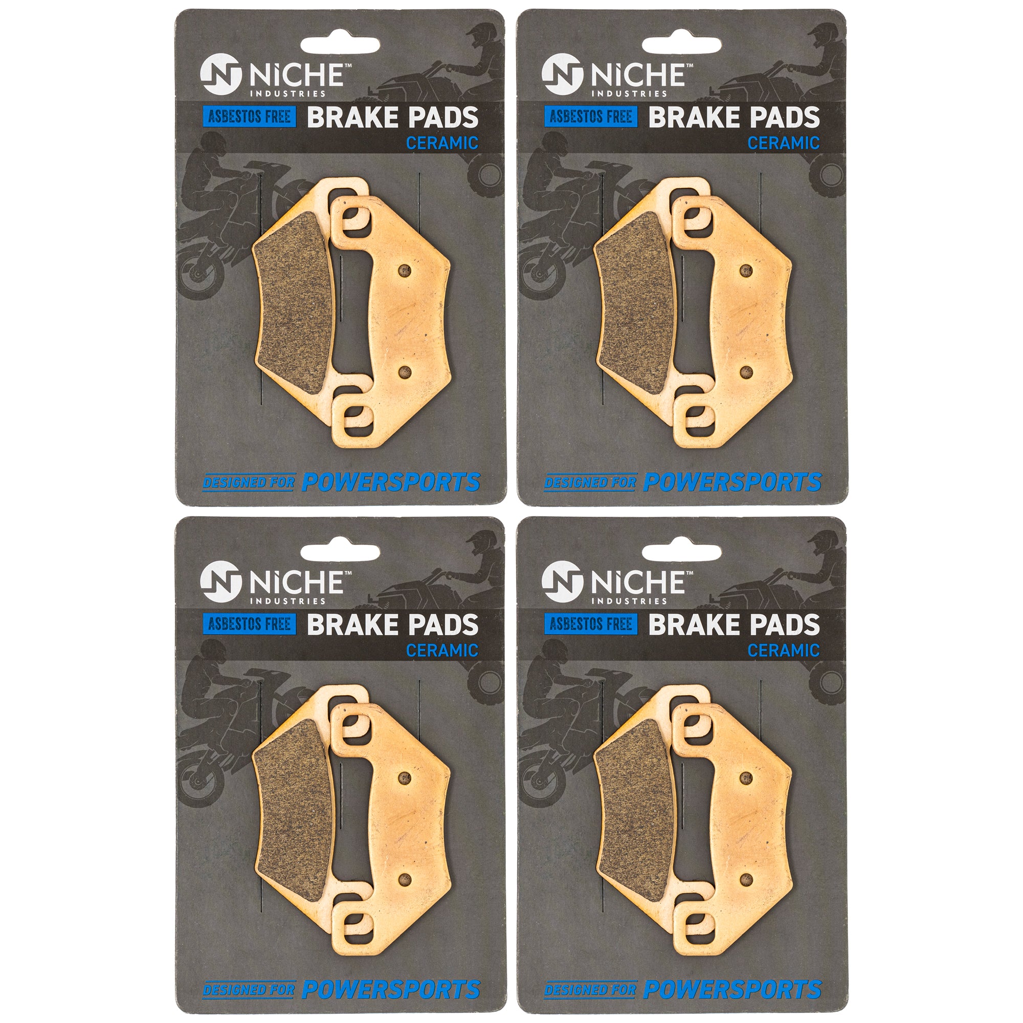 Front & Rear Ceramic Brake Pad Set 4-Pack for Polaris Arctic Cat Textron Voyager NICHE 519-KPA2335D