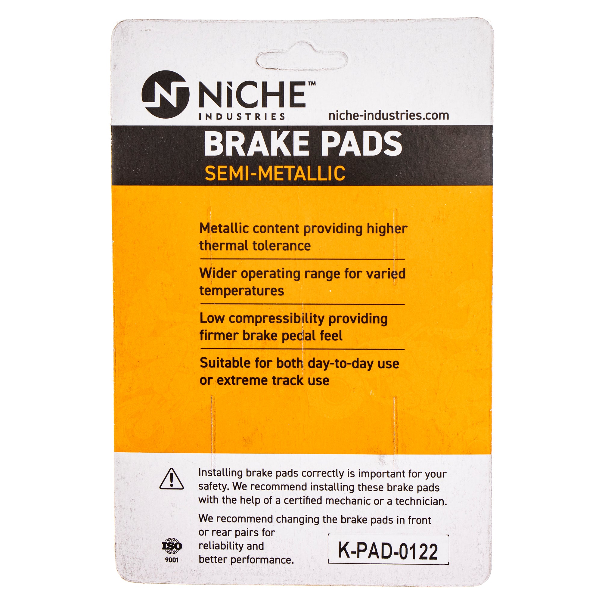 NICHE 519-KPA2344D Semi-Metallic Brake Pads for Honda Talon Pioneer
