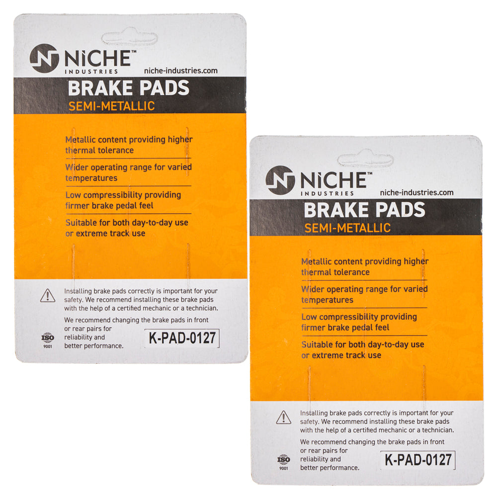 NICHE 519-KPA2349D Brake Pad Set 2-Pack for Yamaha YXZ1000R YXZ1000