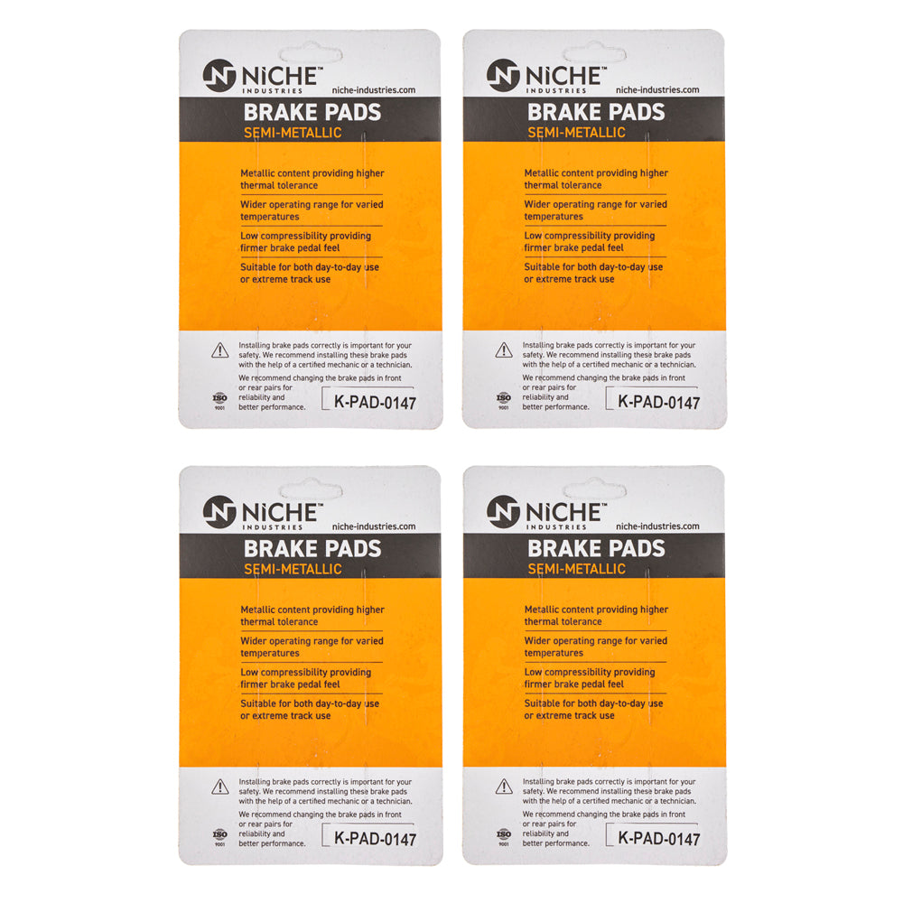 NICHE 519-KPA2369D Brake Pad Set 4-Pack for zOTHER Yamaha Suzuki