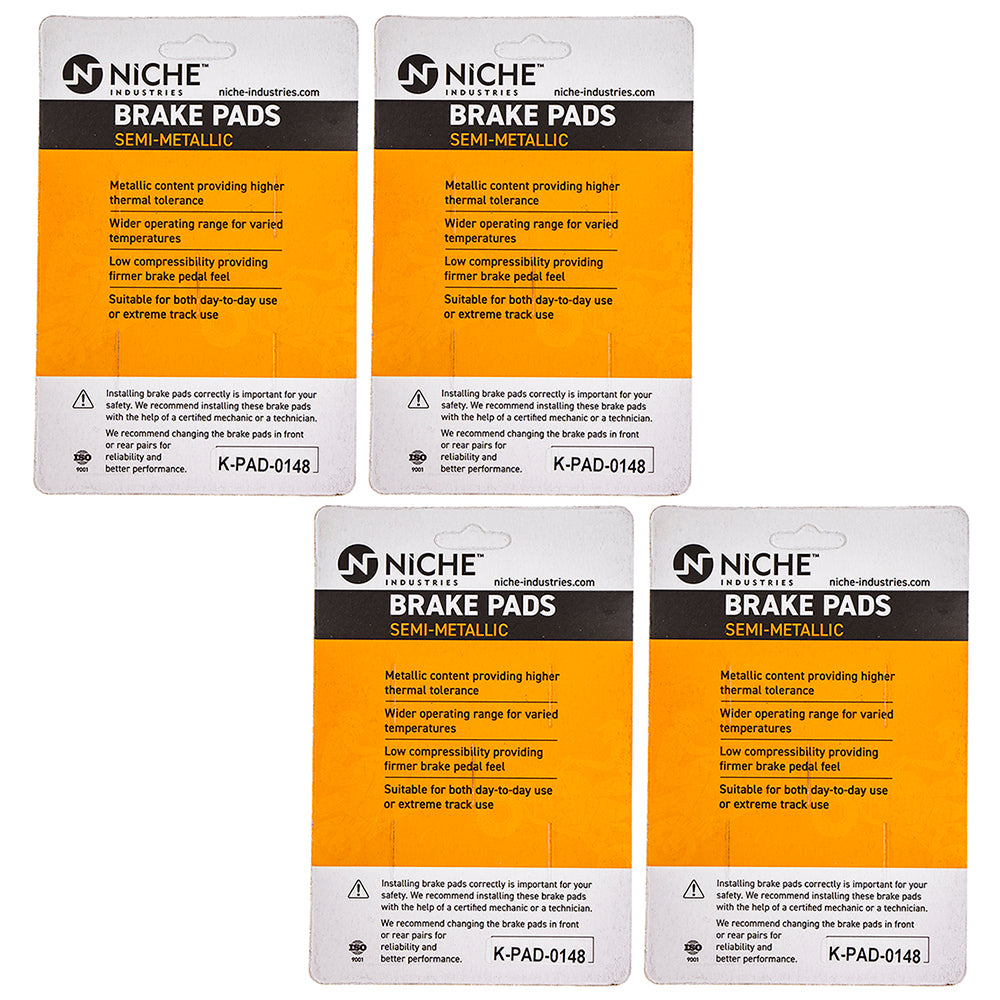 NICHE 519-KPA2360D Brake Pad Set 4-Pack for zOTHER Suzuki Kawasaki