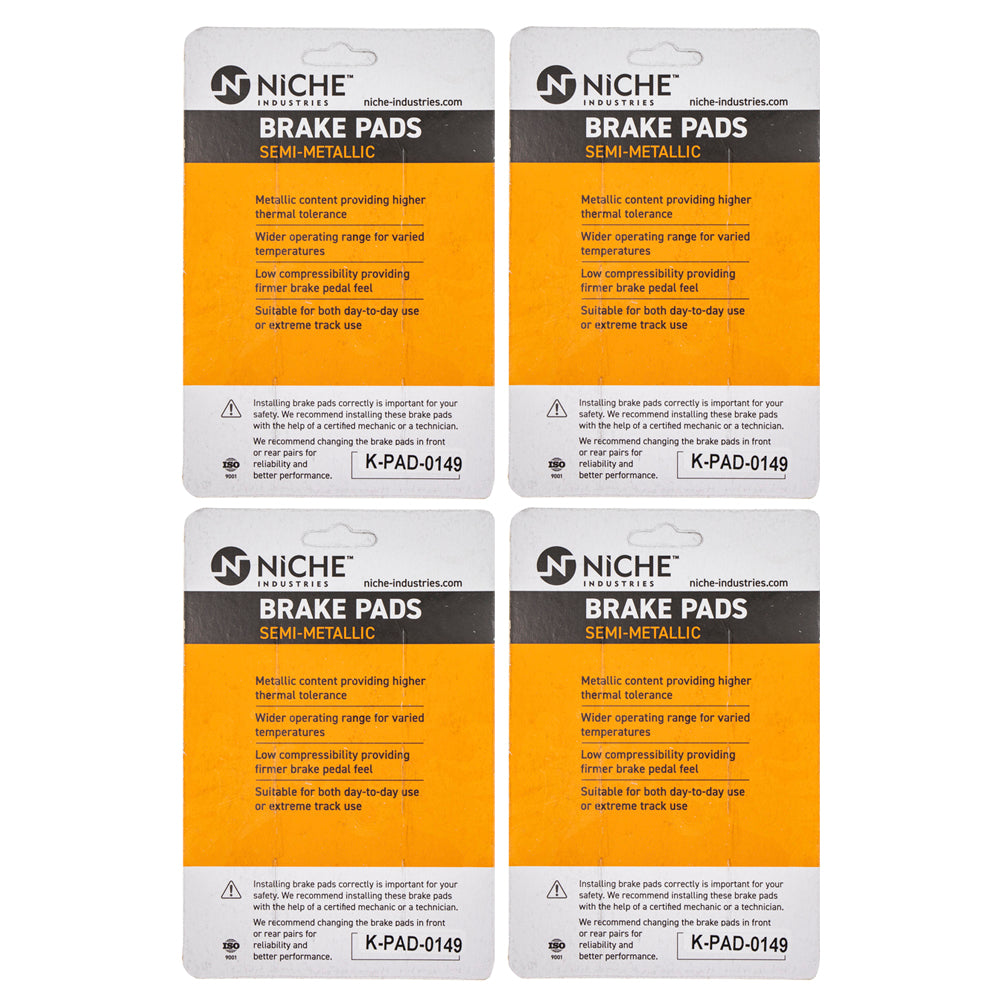 NICHE 519-KPA2361D Brake Pad Set 4-Pack for zOTHER Yamaha Suzuki