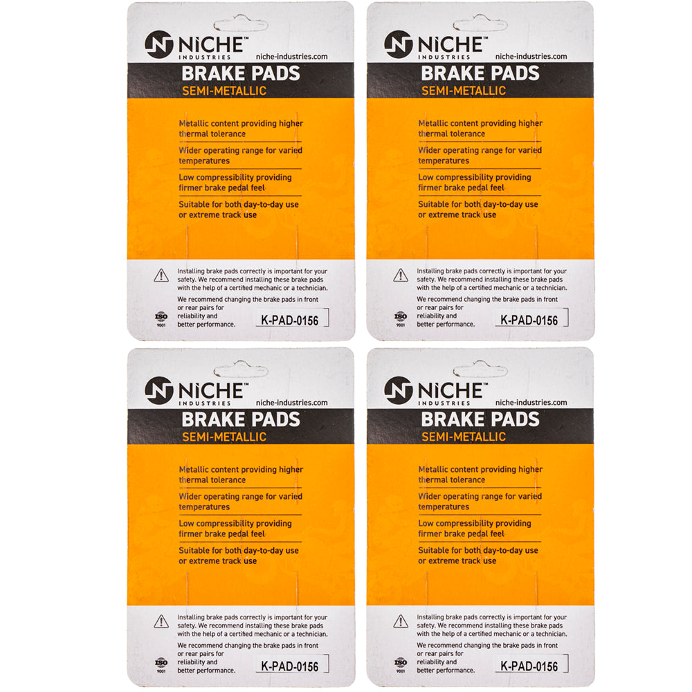 NICHE 519-KPA2378D Brake Pad Set 4-Pack for zOTHER Suzuki Kawasaki