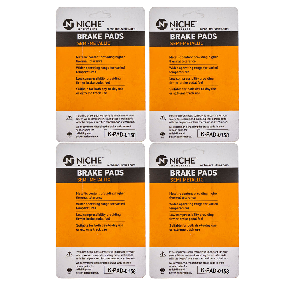 NICHE 519-KPA2370D Brake Pad Set 4-Pack for zOTHER Yamaha Suzuki