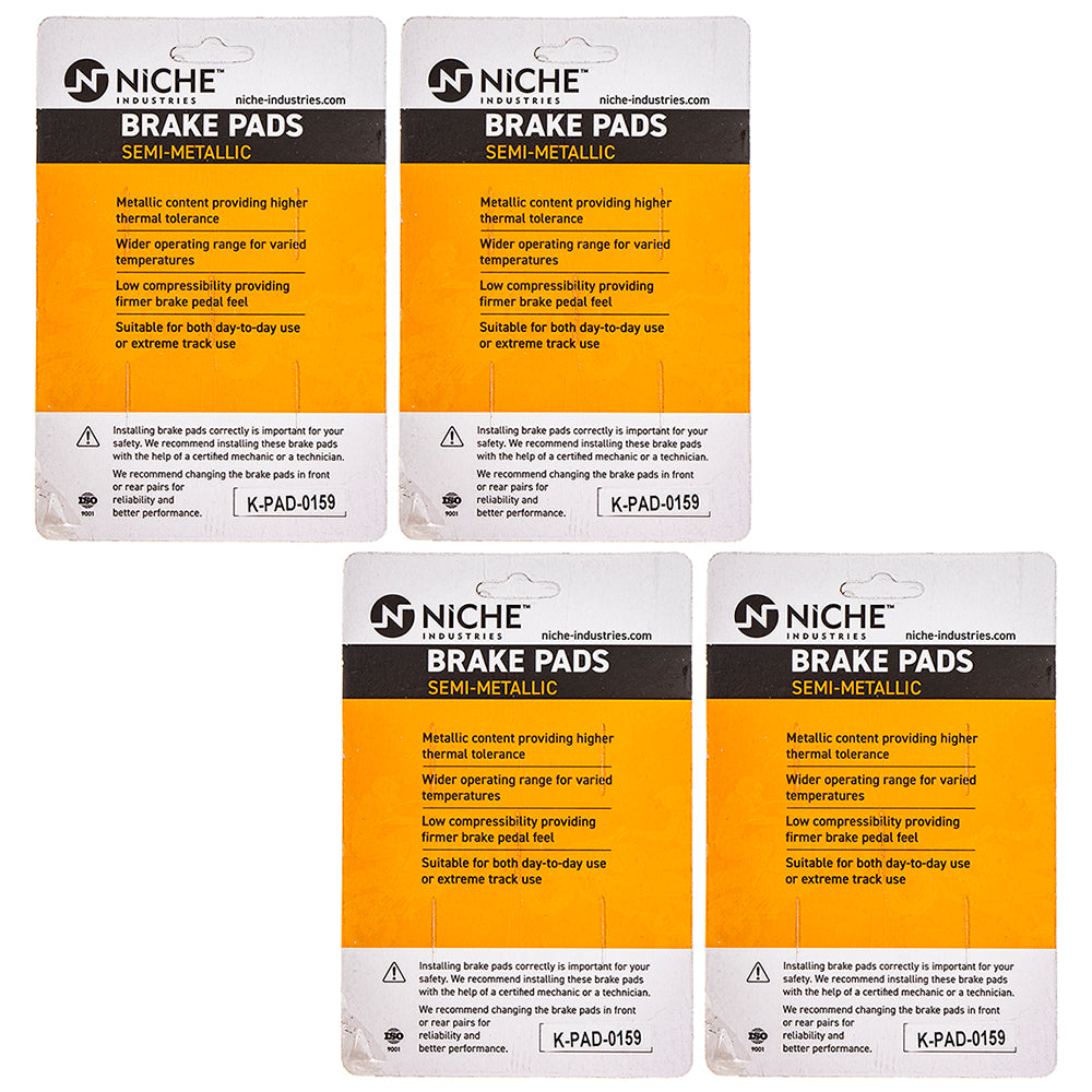 NICHE 519-KPA2371D Brake Pad Set 4-Pack for zOTHER Yamaha YZF750R