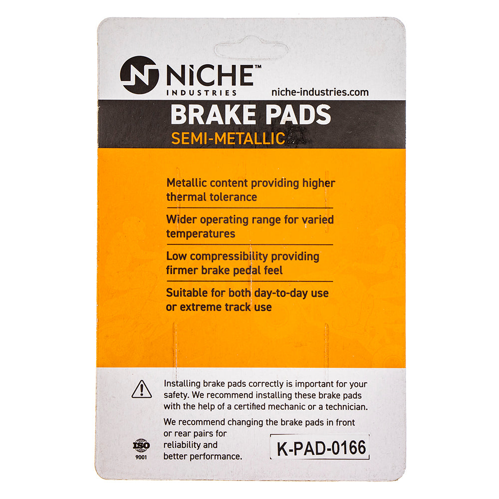 NICHE 519-KPA2388D Brake Pad Set 4-Pack for zOTHER Suzuki Kawasaki