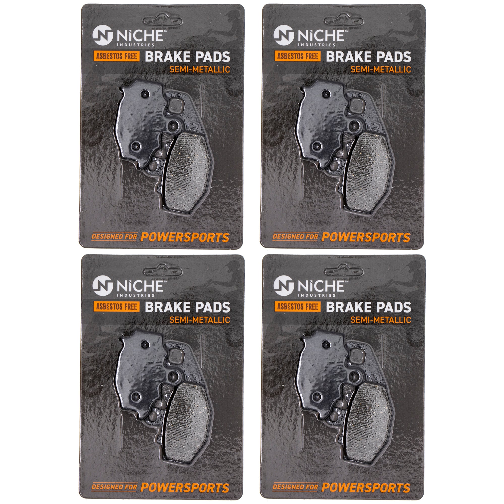 Rear Brake Pads Kit Semi-Metallic 4-Pack for Kawasaki ZZR600 Z750S Versys Ninja 43082-1213 NICHE 519-KPA2389D