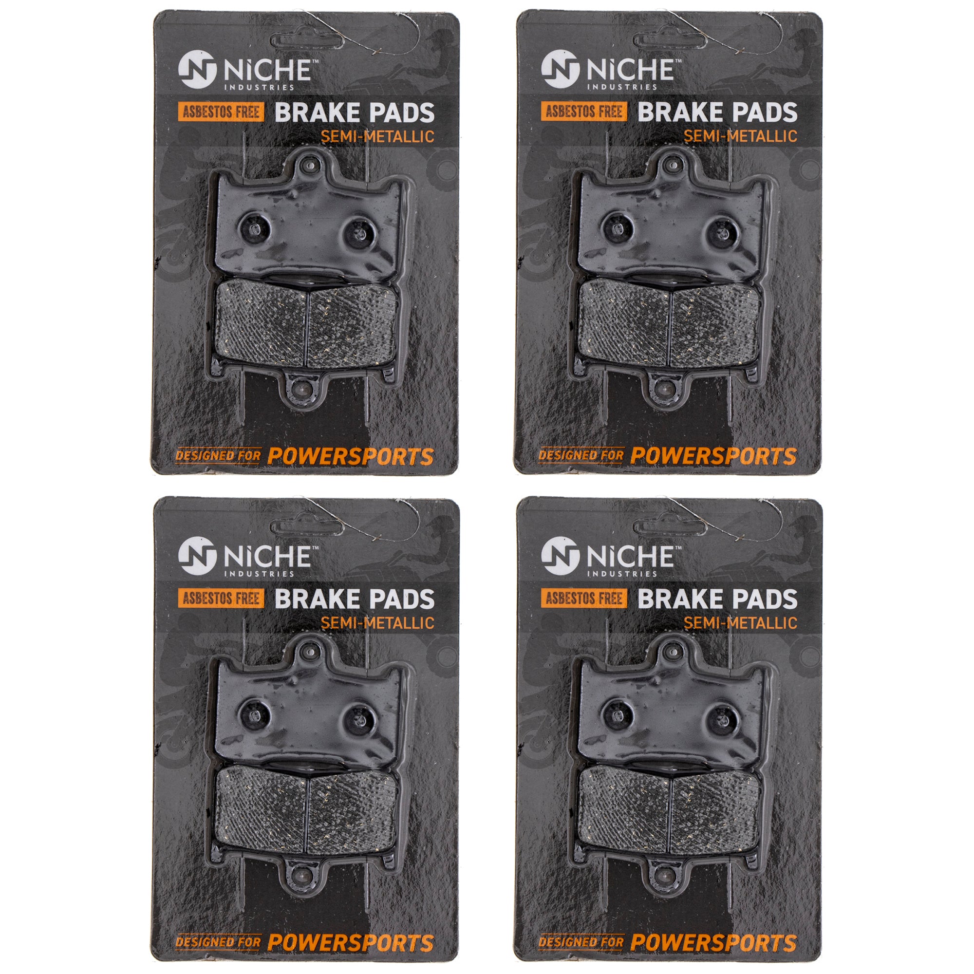 Front Semi-Metallic Brake Pad Set 4-Pack for Victory Triumph Suzuki Polaris Kawasaki Z800 NICHE 519-KPA2395D