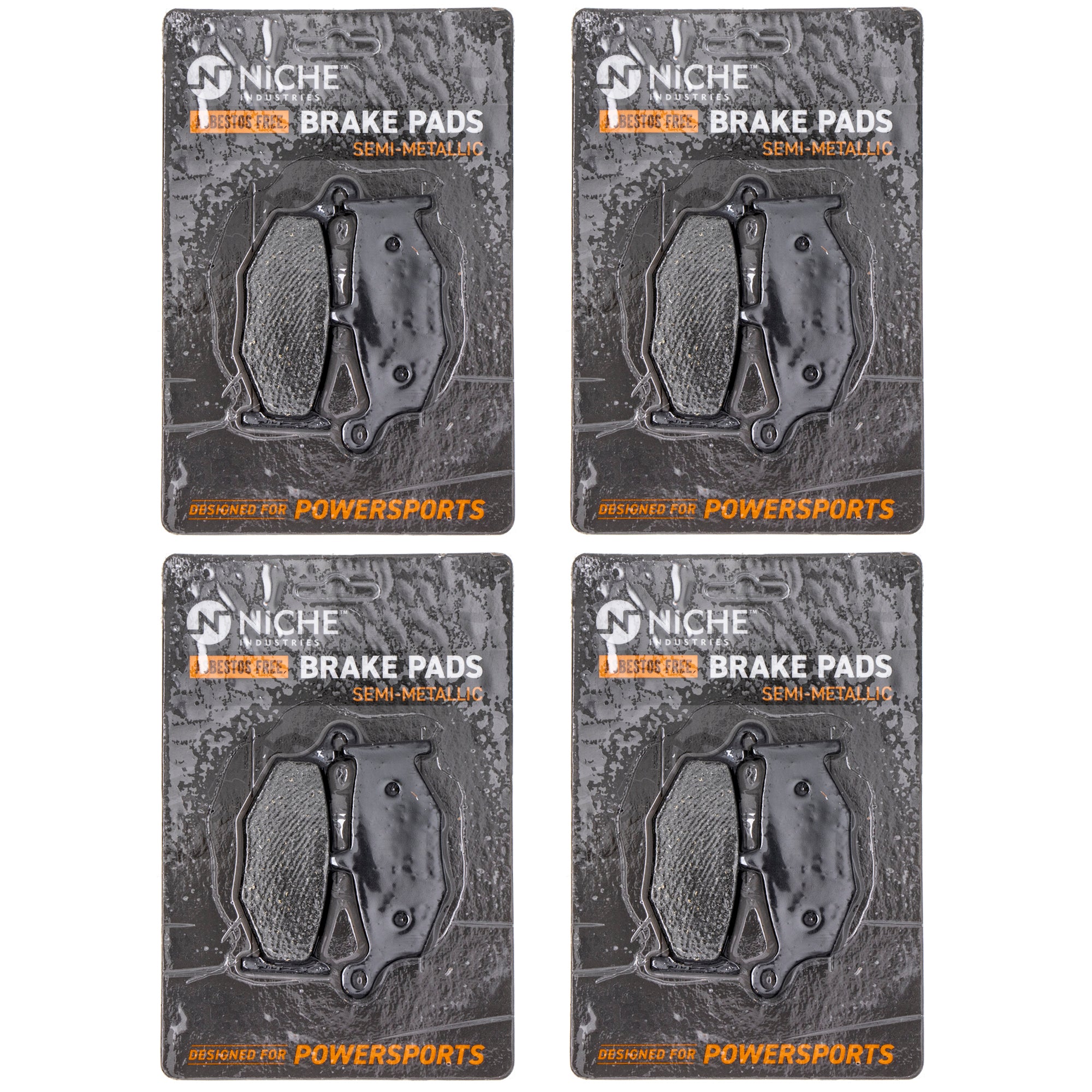 Rear Brake Pads Kit Semi-Metallic 4-Pack for Suzuki Vstrom Hayabusa GSXR750 GSXR600 NICHE 519-KPA2398D