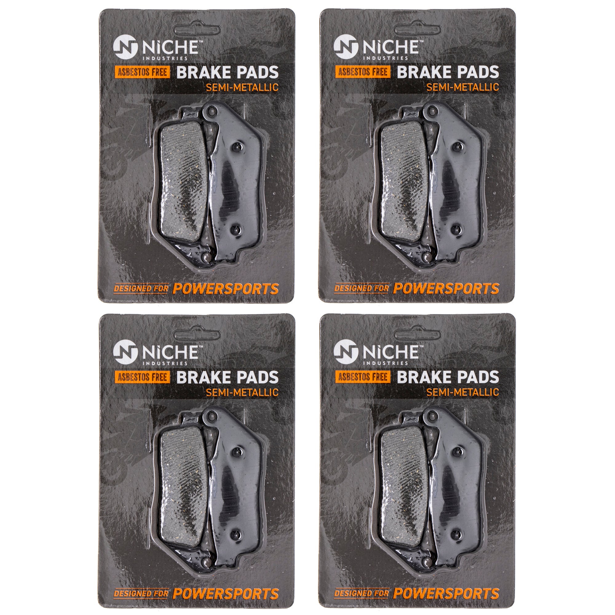 Semi-Metallic Brake Pad Set (Front & Rear) 4-Pack for zOTHER Suzuki Kawasaki Honda BMW NICHE 519-KPA2391D
