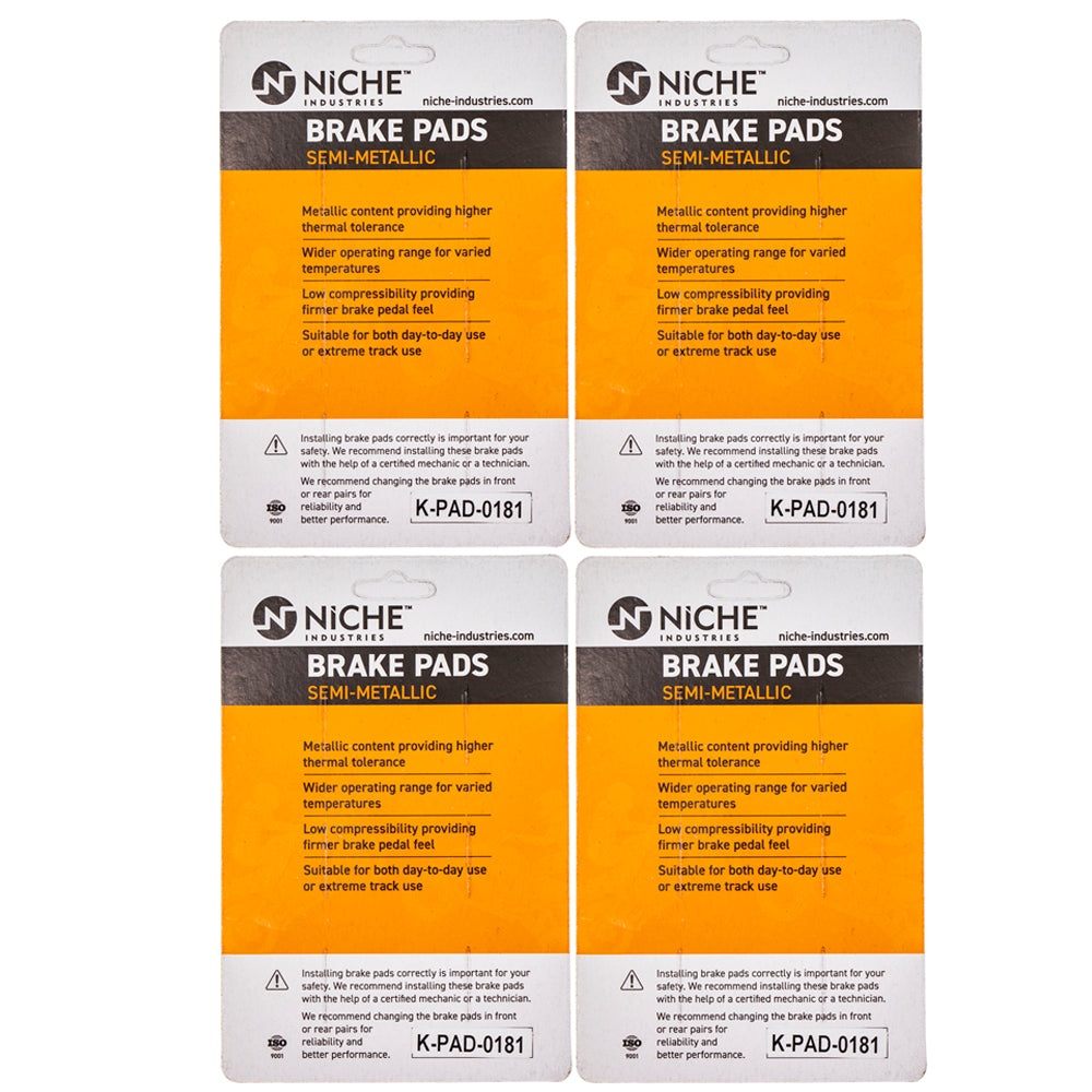 NICHE 519-KPA2303D Brake Pad Set 4-Pack for zOTHER Yamaha Suzuki