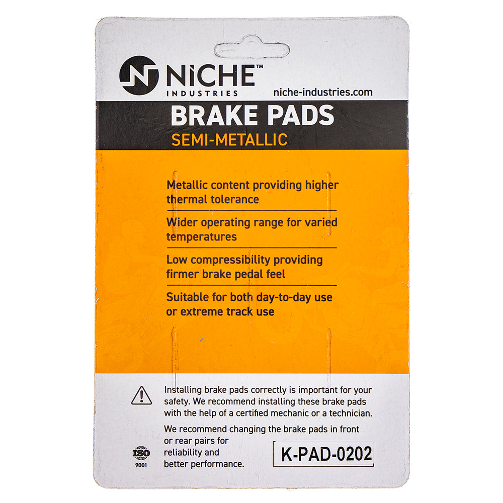 NICHE 519-KPA2424D Brake Pad Set 2-Pack for zOTHER Kawasaki Zephyr