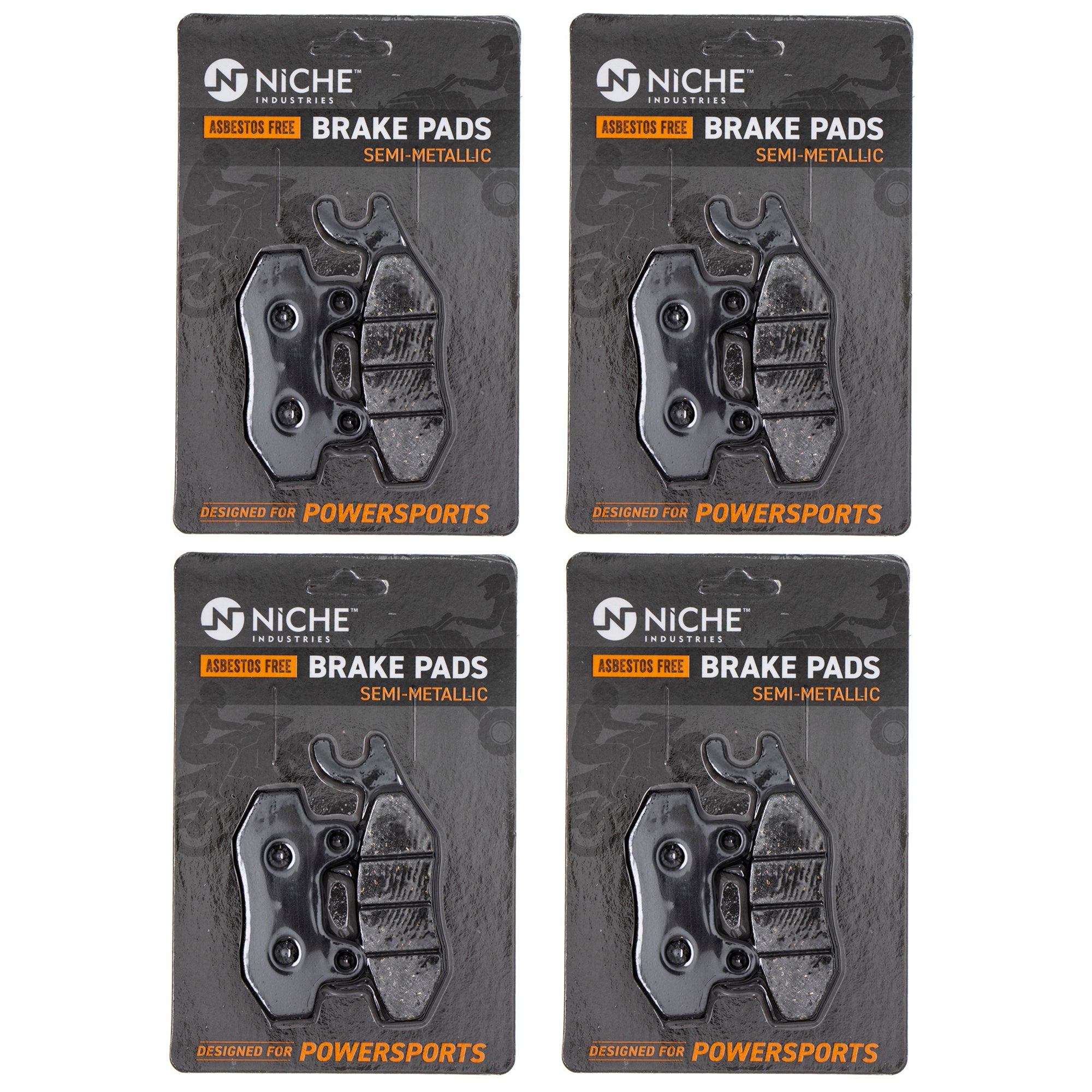 Semi-Metallic Brake Pad Set (Front & Rear) 4-Pack for zOTHER Suzuki Kawasaki Z400 Z250SL NICHE 519-KPA2425D