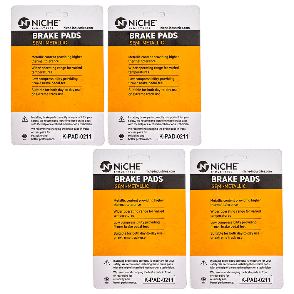 NICHE 519-KPA2433D Brake Pad Set 4-Pack for Triumph BMW Speed S1000RR