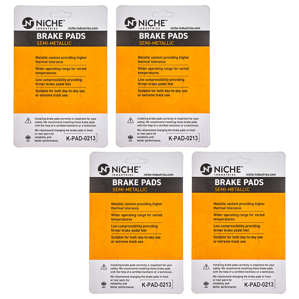NICHE 519-KPA2435D Brake Pad Set 4-Pack for zOTHER Suzuki Kawasaki
