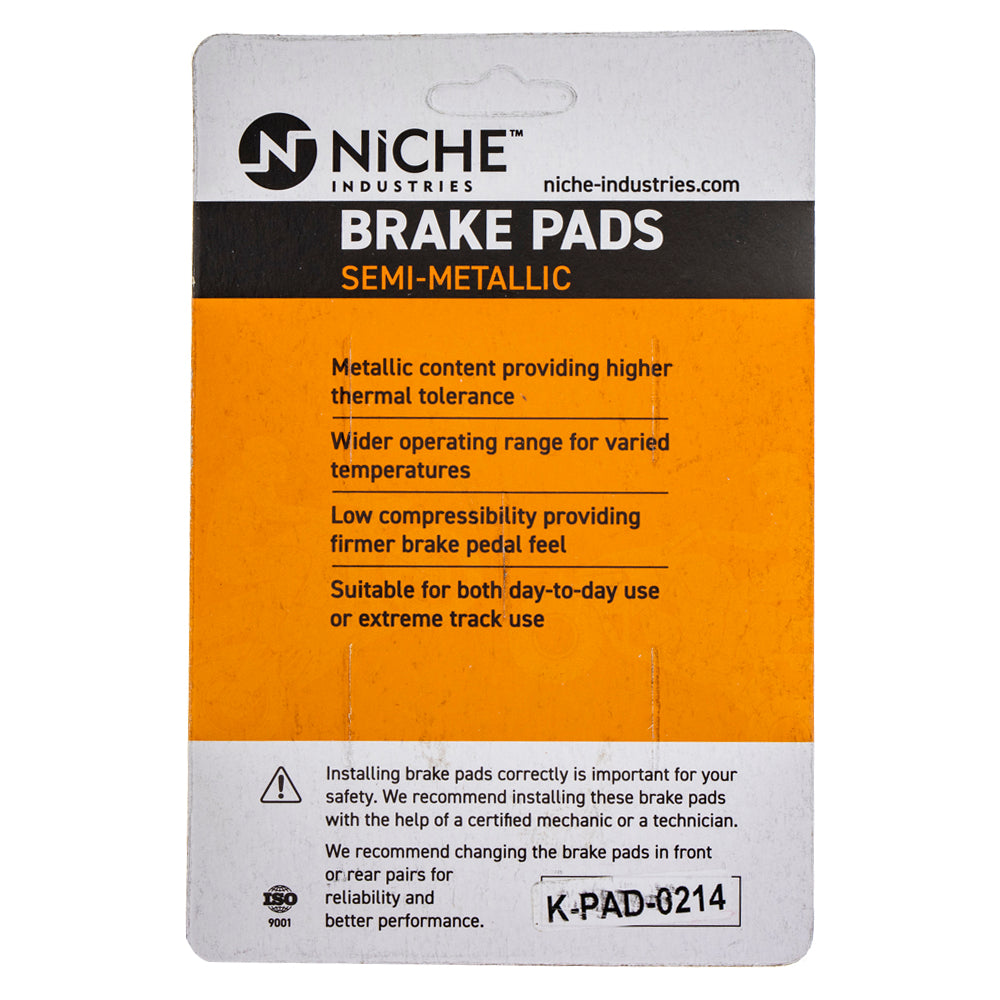 NICHE 519-KPA2436D Semi-Metallic Brake Pads for Suzuki Kawasaki RM85L