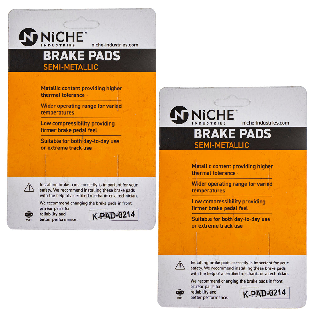 NICHE 519-KPA2436D Brake Pad Set 2-Pack for Suzuki Kawasaki RM85L