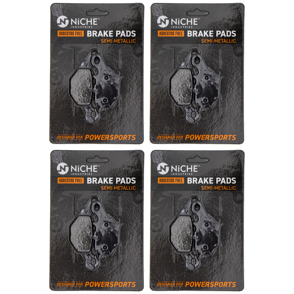 Front Semi-Metallic Brake Pad Set 4-Pack for Suzuki Kawasaki RM85L RM85 RM80 KLX125L NICHE 519-KPA2436D