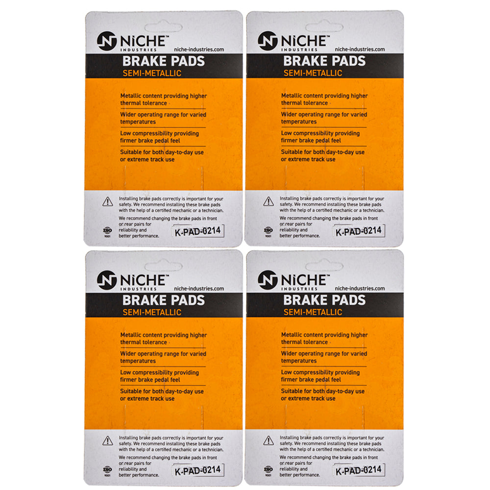 NICHE 519-KPA2436D Brake Pad Set 4-Pack for Suzuki Kawasaki RM85L