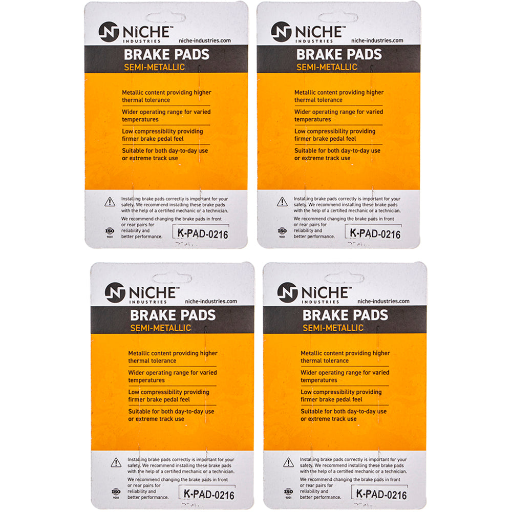NICHE 519-KPA2438D Semi-Metallic Brake Pads 4-Pack for Triumph Tiger