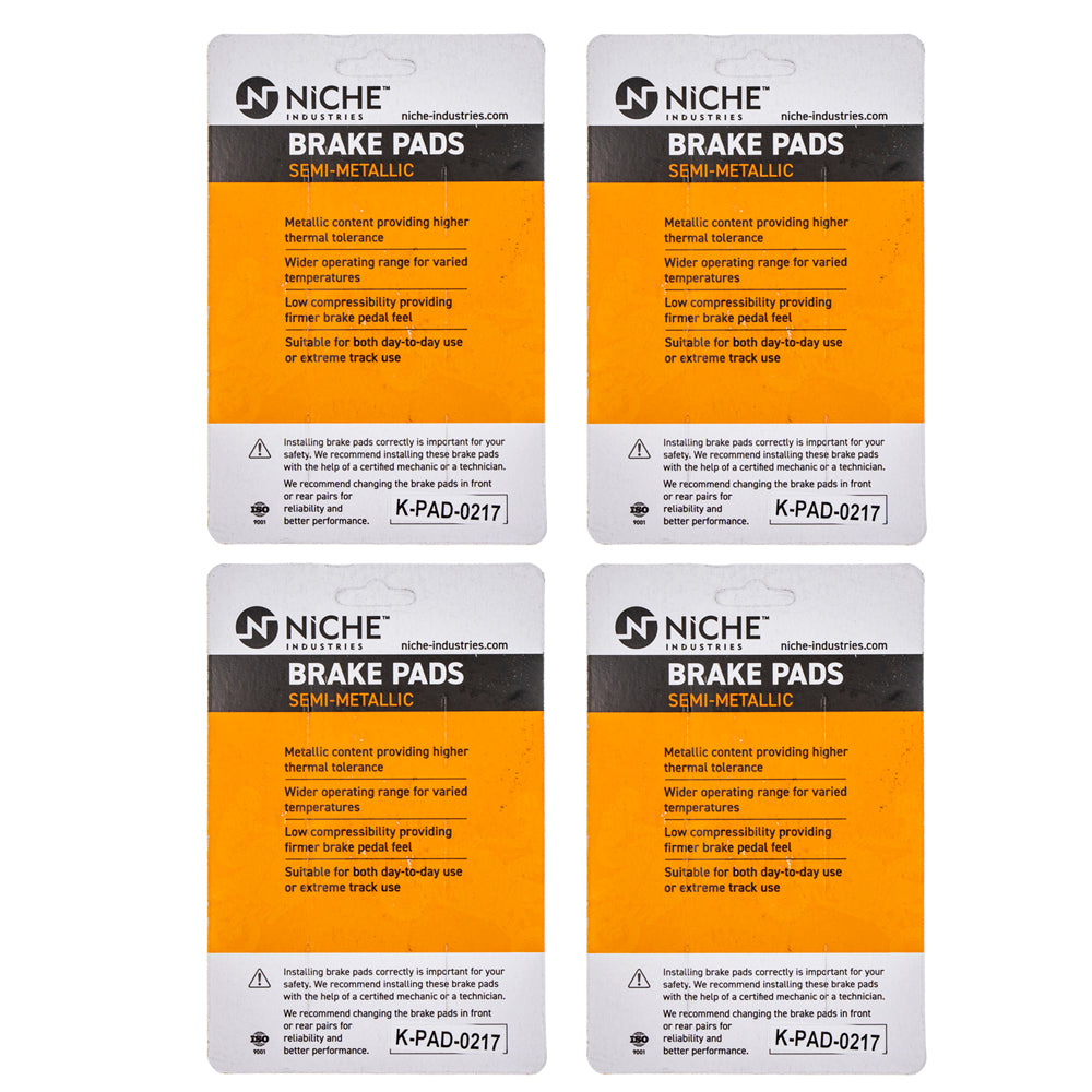 NICHE 519-KPA2439D Brake Pad Set 4-Pack for zOTHER Kawasaki Z1000