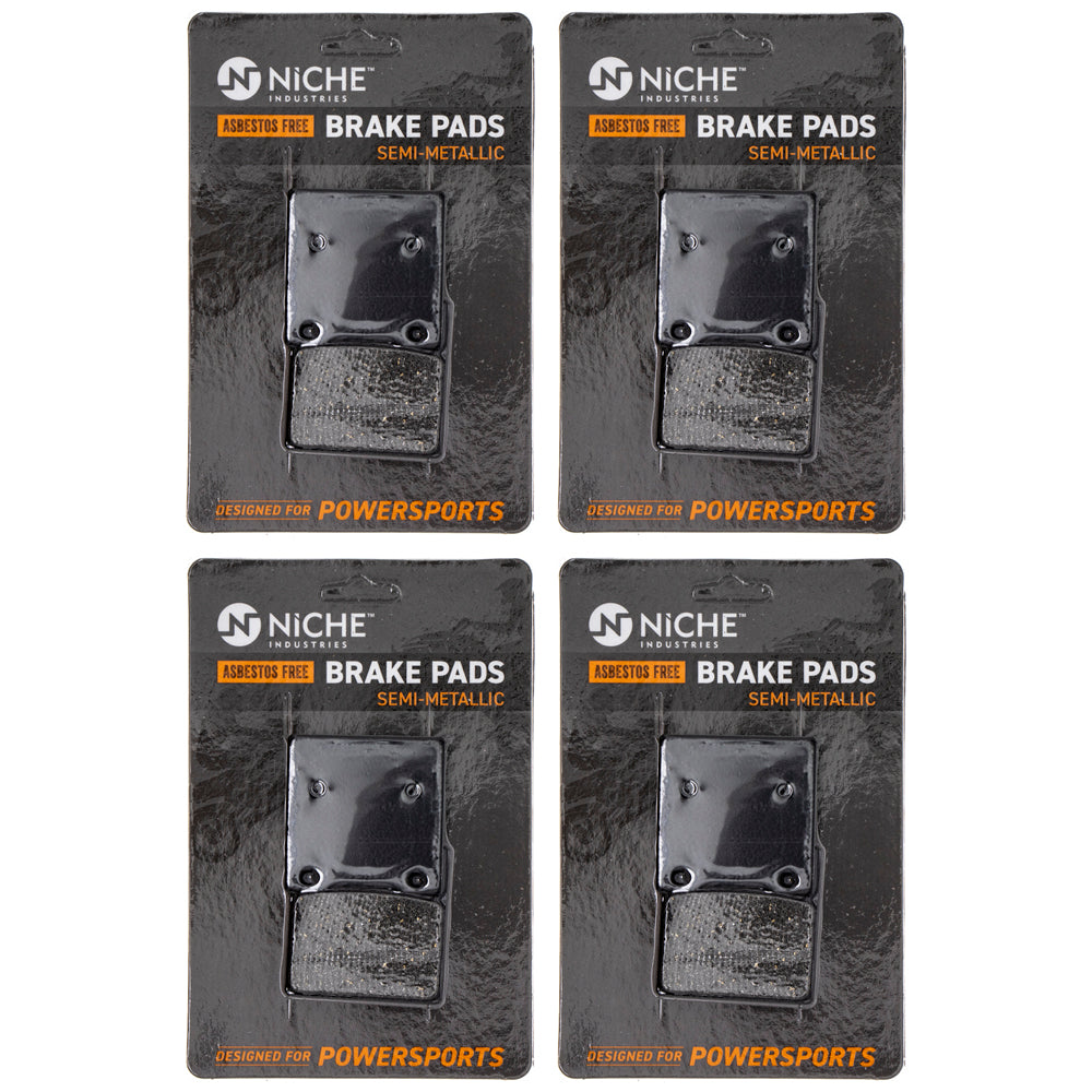 Rear Brake Pads Kit Semi-Metallic 4-Pack for Kawasaki ZRX1200R ZRX1100 ZR1200 Ninja NICHE 519-KPA2431D