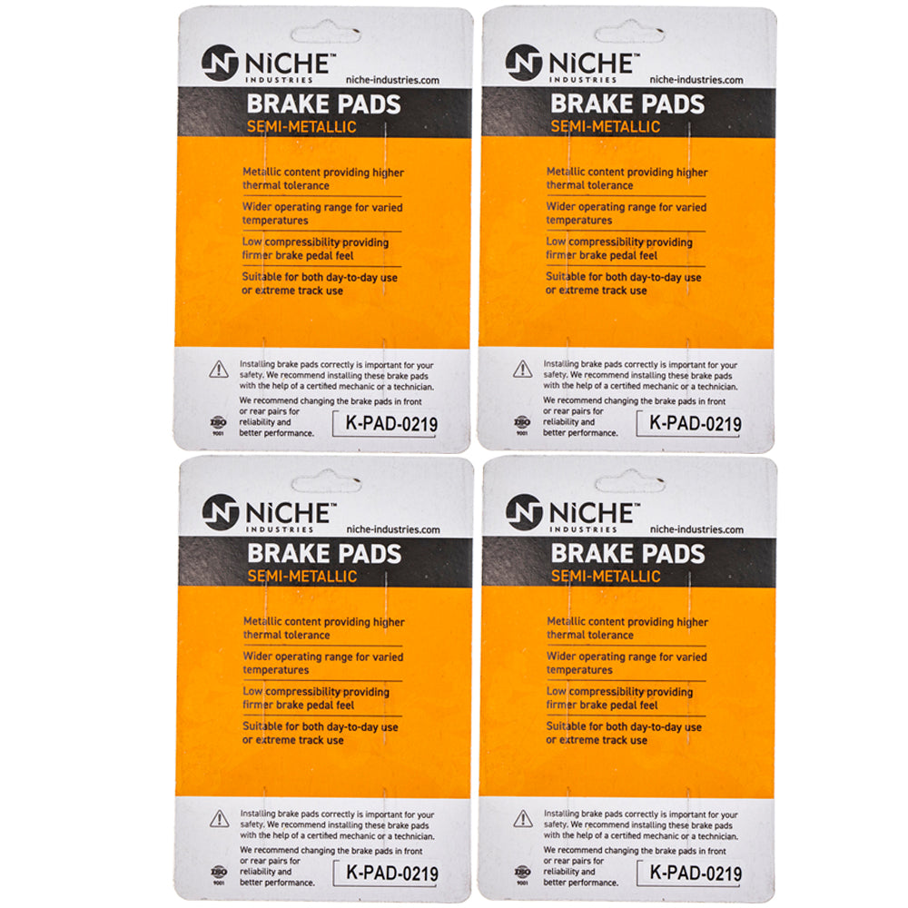 NICHE 519-KPA2431D Brake Pad Set 4-Pack for Kawasaki ZRX1200R ZRX1100