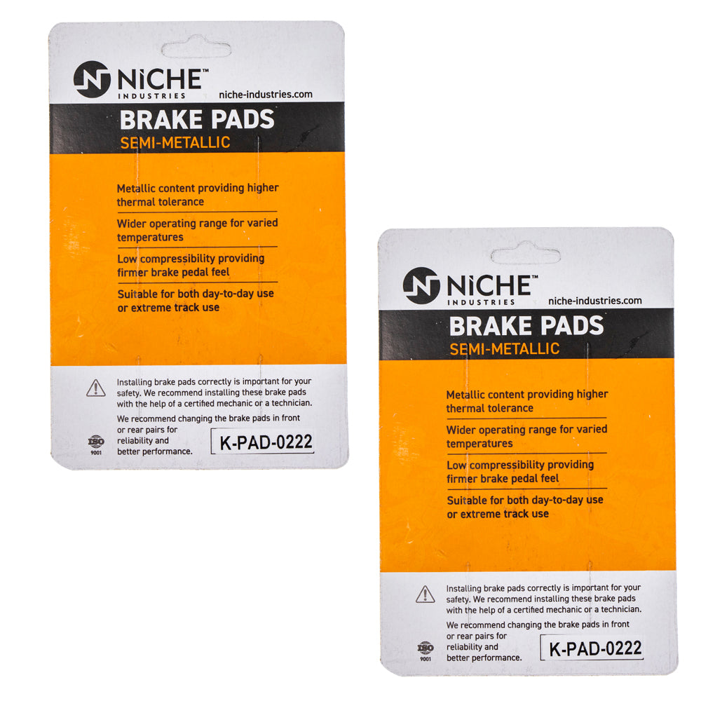 NICHE 519-KPA2444D Brake Pad Set 2-Pack for Triumph Kawasaki ZR800