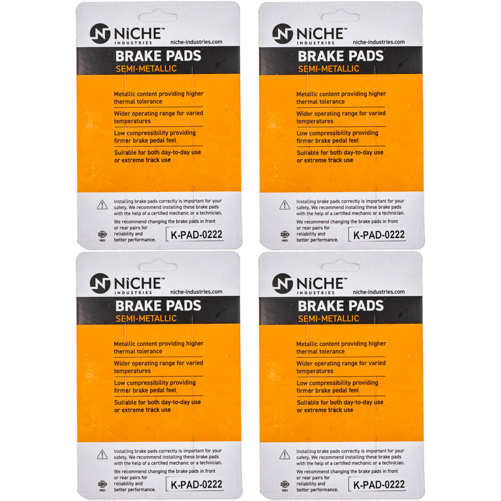 NICHE 519-KPA2444D Brake Pad Set 4-Pack for Triumph Kawasaki ZR800