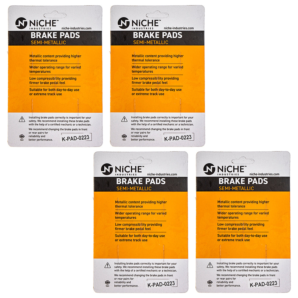 NICHE 519-KPA2445D Brake Pad Set 4-Pack for zOTHER Honda Valkyrie