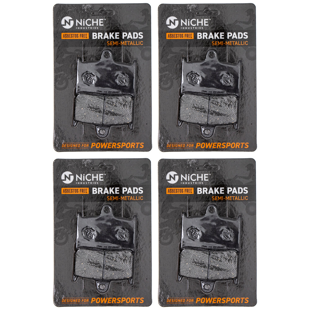 Front Semi-Metallic Brake Pad Set 4-Pack for Suzuki RF900RV Bandit 59300-17811 59100-27840 NICHE 519-KPA2449D