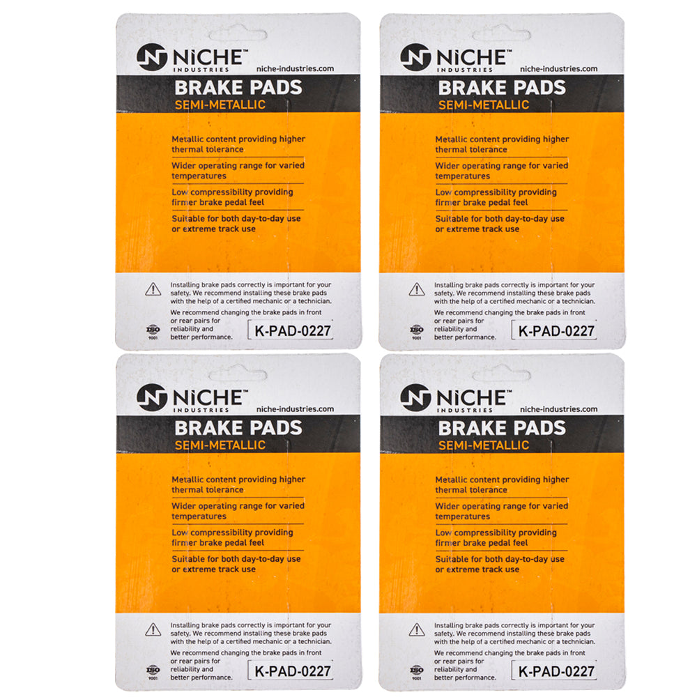 NICHE 519-KPA2449D Brake Pad Set 4-Pack for Suzuki RF900RV Bandit