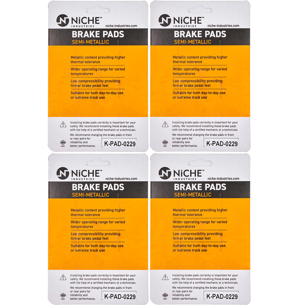 NICHE 519-KPA2441D Brake Pad Set 4-Pack for zOTHER Kawasaki KX65