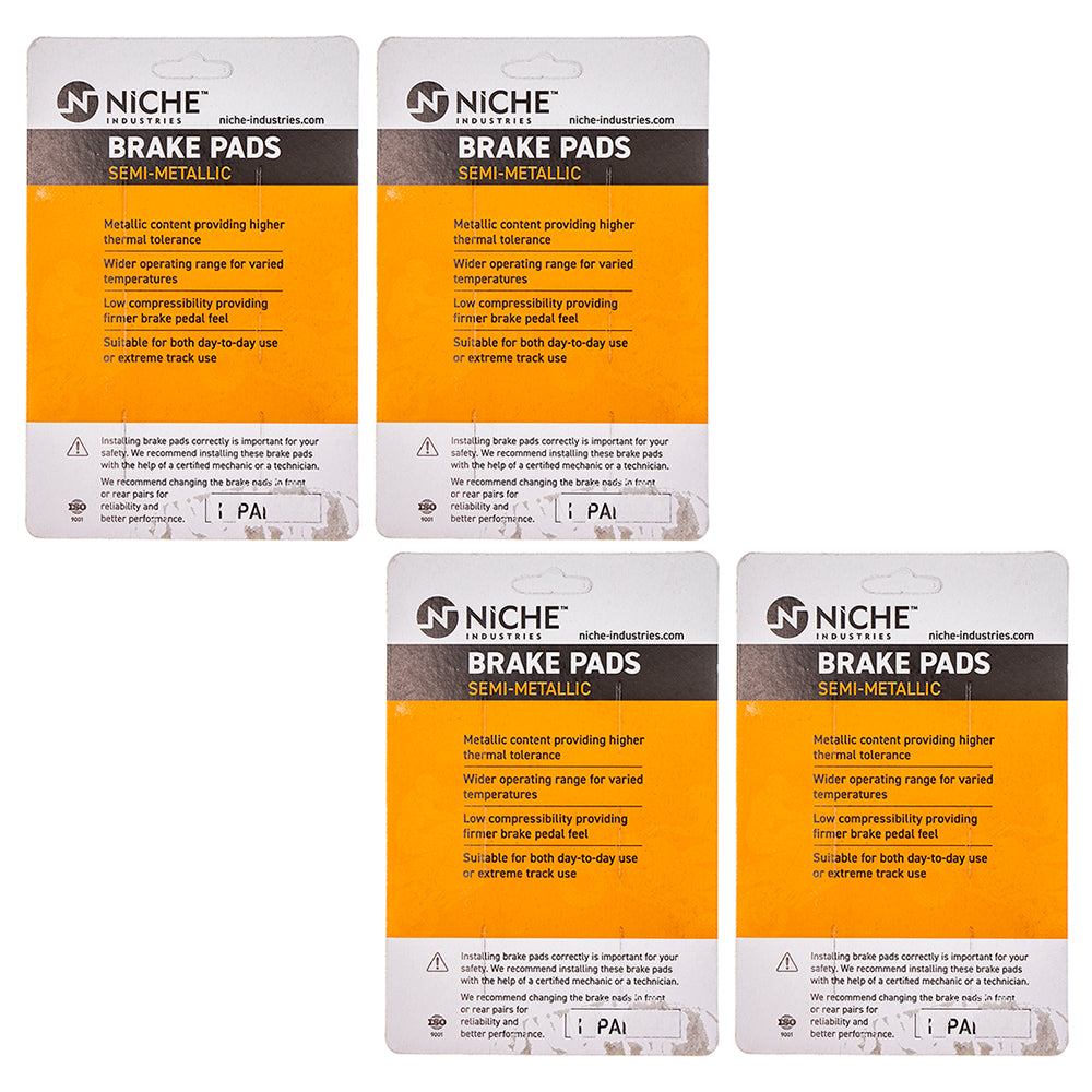 NICHE 519-KPA2454D Brake Pad Set 4-Pack for Yamaha Triumph FJR1300
