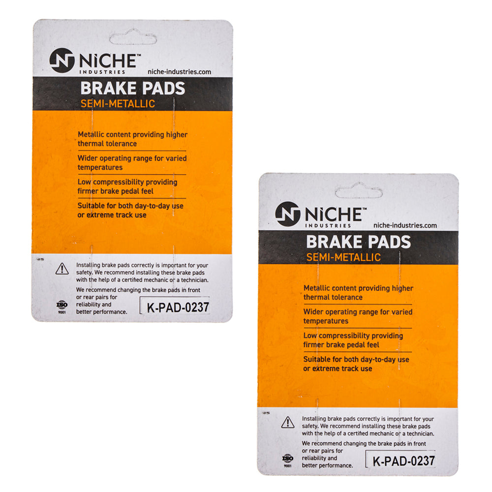 NICHE 519-KPA2459D Brake Pad Set 2-Pack for Yamaha FZ1