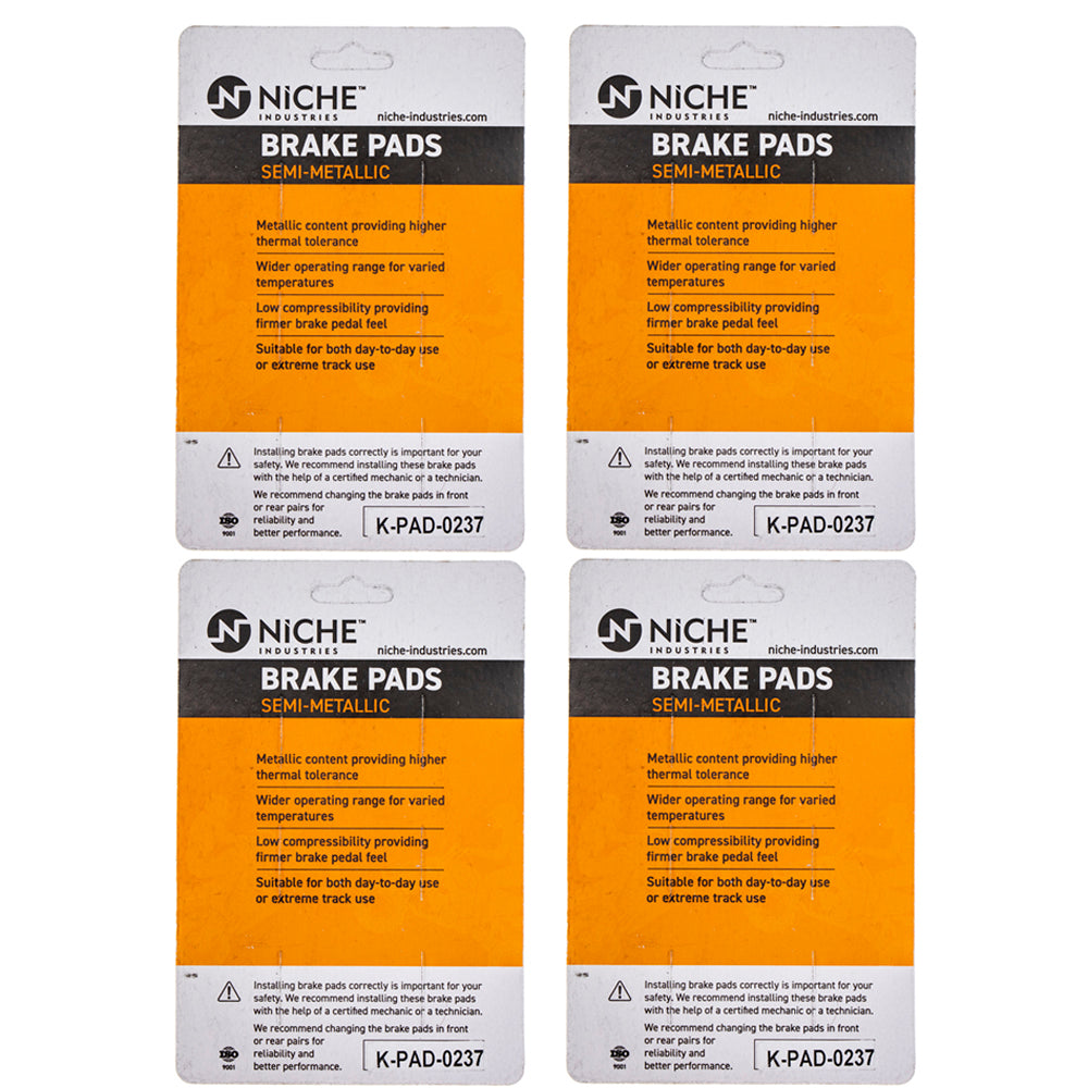 NICHE 519-KPA2459D Brake Pad Set 4-Pack for Yamaha FZ1