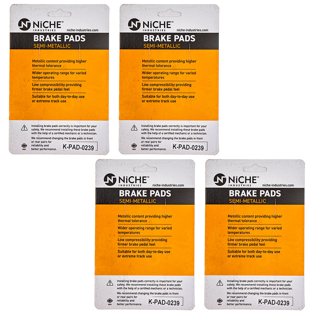 NICHE 519-KPA2451D Brake Pad Set 4-Pack for zOTHER Shadow Rebel
