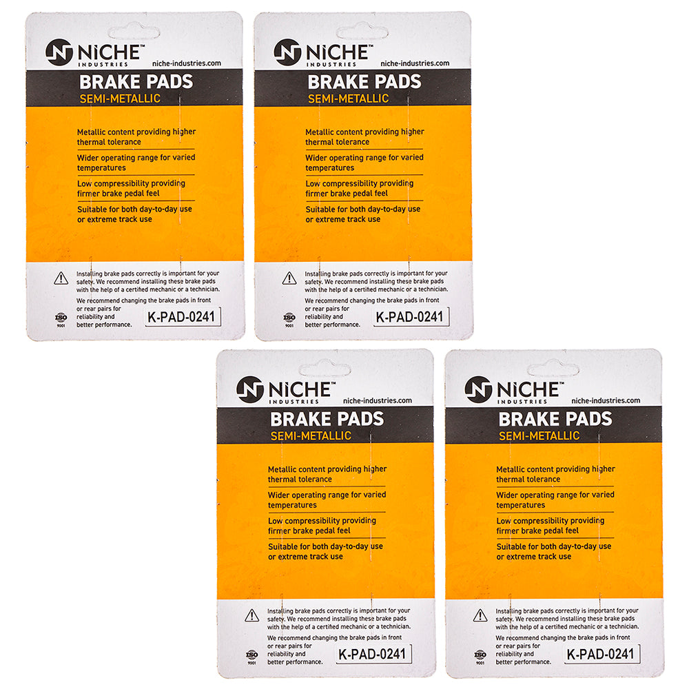 NICHE 519-KPA2463D Brake Pad Set 4-Pack for zOTHER Honda Super 919