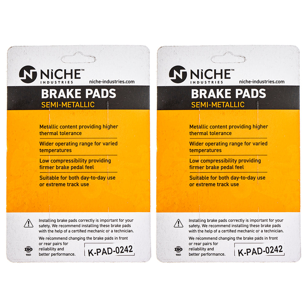 NICHE 519-KPA2464D Brake Pad Set 2-Pack for Suzuki Burgman