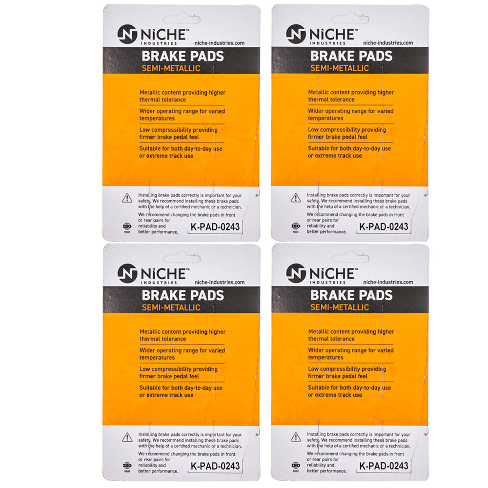 NICHE 519-KPA2465D Brake Pad Set 4-Pack for KTM Freeride 85 200 105