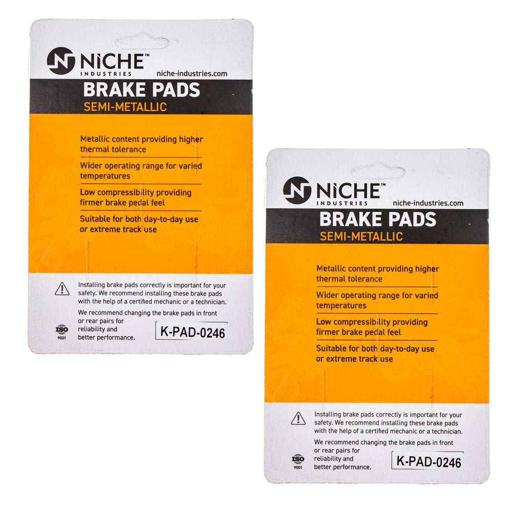 NICHE 519-KPA2468D Brake Pad Set 2-Pack for Harley Davidson Tri