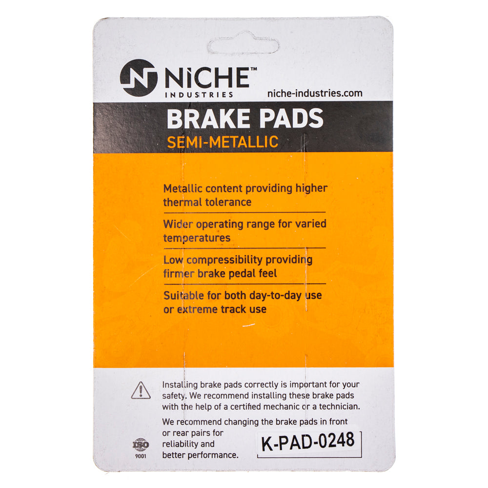 NICHE 519-KPA2460D Semi-Metallic Brake Pads for zOTHER Honda CRF300LS
